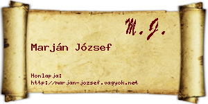 Marján József névjegykártya